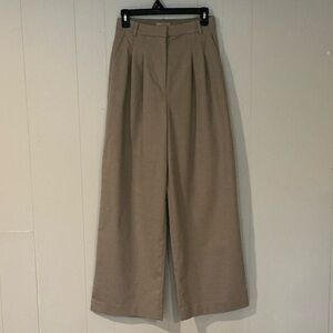 H&M Tan Wide-Leg Trousers
